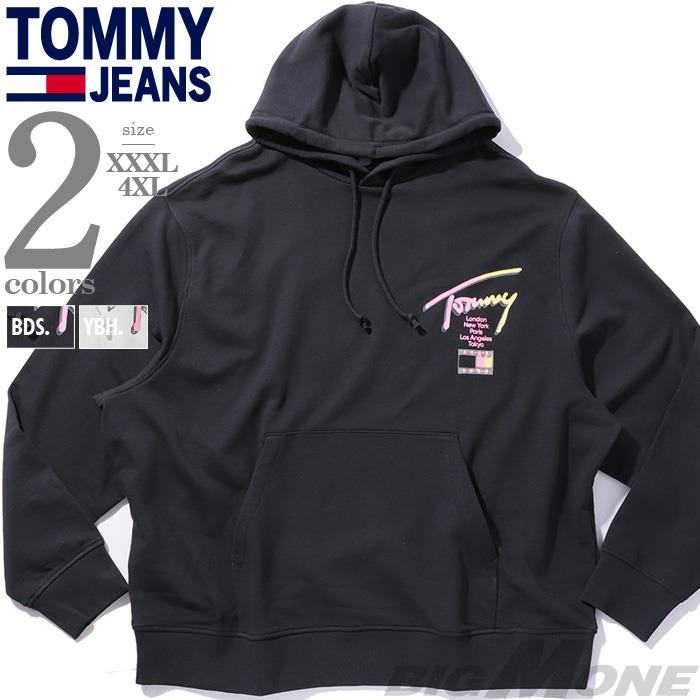 大きいサイズ メンズ TOMMY JEANS トミージーンズ ロゴプリント プルオーバー パーカー USA直輸入 dm0dm23129